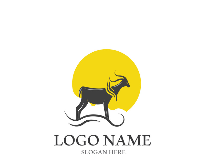 Goat logo template vector icon illustration design