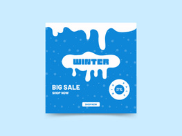 Modern Winter Social Media Post Template Design preview picture