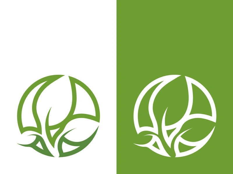 Logos of green tree leaf ecology nature element vector