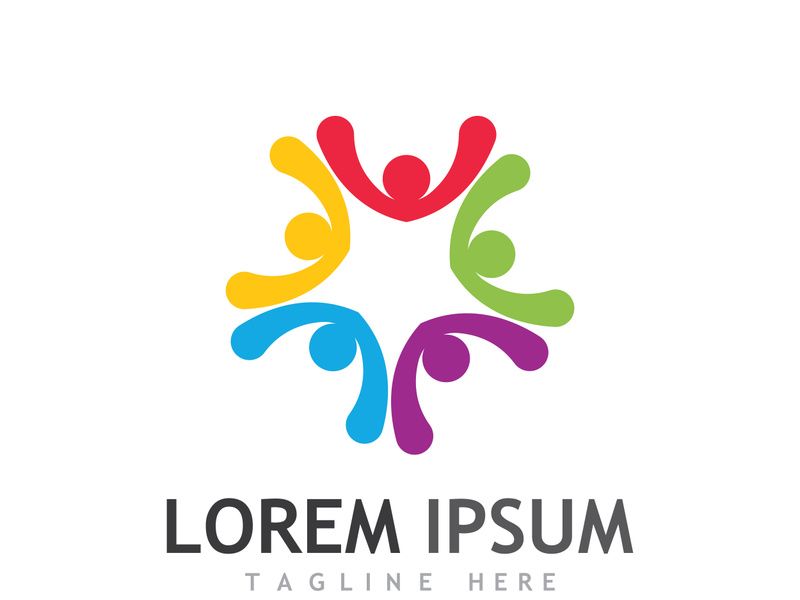 People social community logo design with creative idea