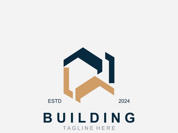Building logo construction modern real estate symbol for architecture house and property design