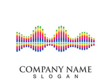 Sound waves vector illustration design template