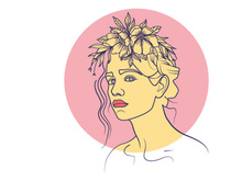 Line Art Flower Drawing Women