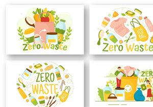 12 Zero Waste Vector Illustration