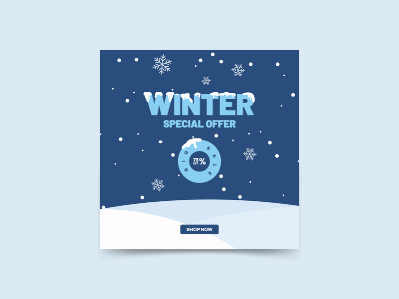 Winter Special Offer Social Media Post Template Design