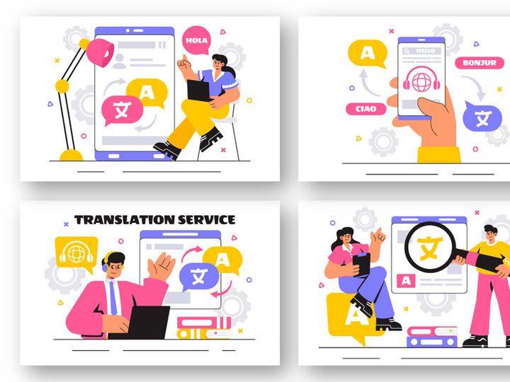 12 Language Translation Service Illustration