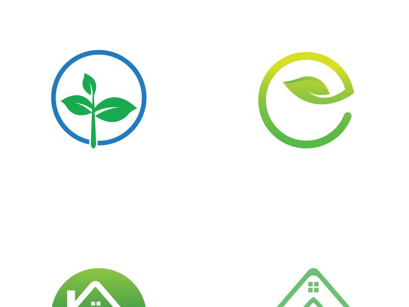 Natural green leaf logo.
