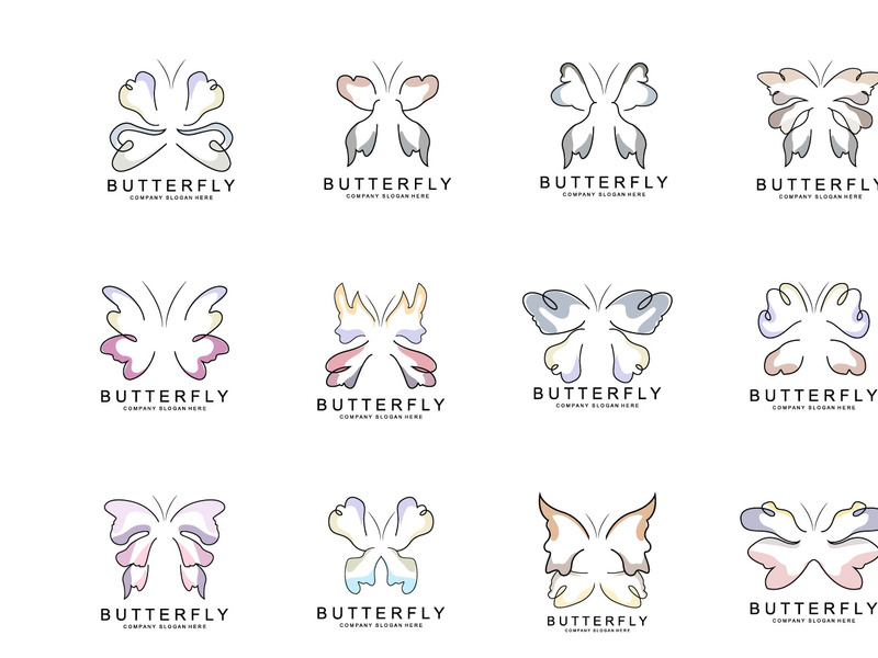 Butterfly Logo Design, Beautiful Flying Animal