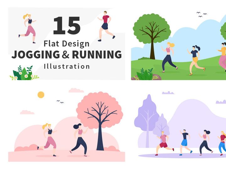 15 Jogging or Running Illustration preview picture
