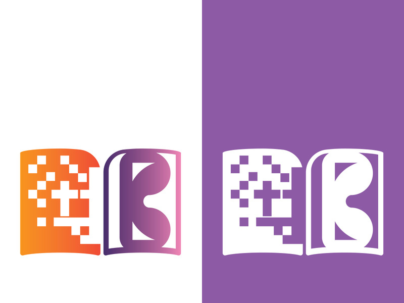 Digital book logo technology vector icon design