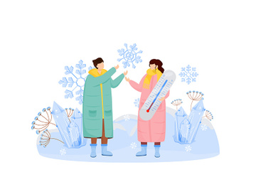 Snow weather flat concept vector illustration preview picture