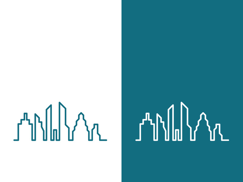 Modern city skyline icon silhouette vector illustration design