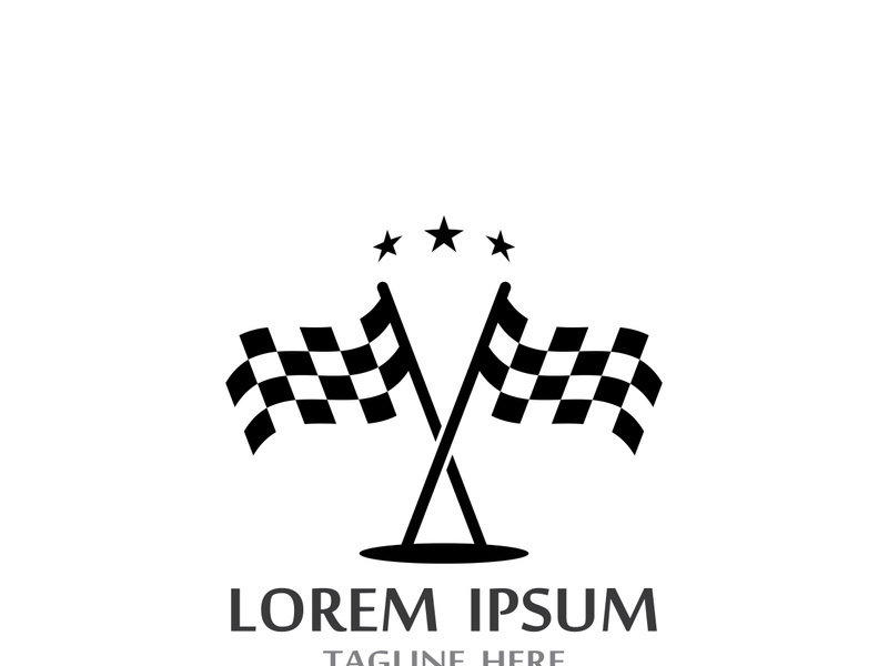 Creative and modern racing flag logo design.