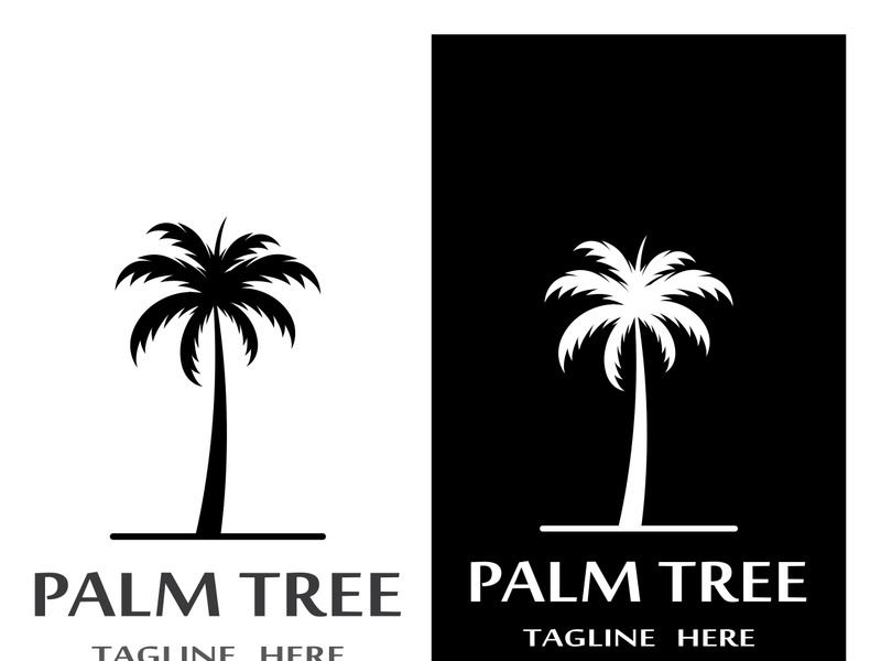 Palm tree summer logo design with creative ideas.