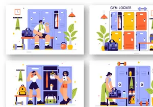 9 Gym Locker Room Illustration