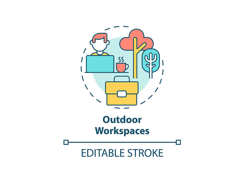 Outdoor workspaces concept icon
