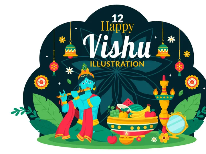 12 Happy Vishu Illustration