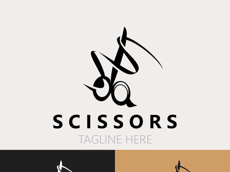 Scissors Logo Design Icon Template. Modern simple design. barbers tools and barbershop. Vector Illustration