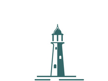Lighthouse icon logo and vector illustration beacon tower design vintage symbol