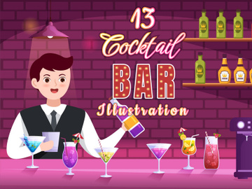 13 Cocktail Bar Illustration preview picture