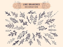 Line branch drawing elements collection