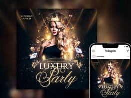 Free Stylish Luxury Night Party Instagram Post Template preview picture