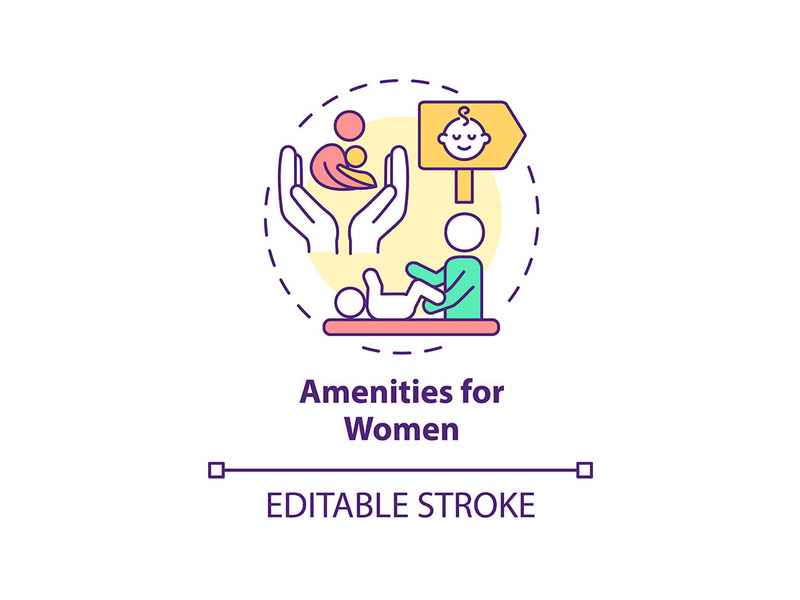 Amenities for women concept icon