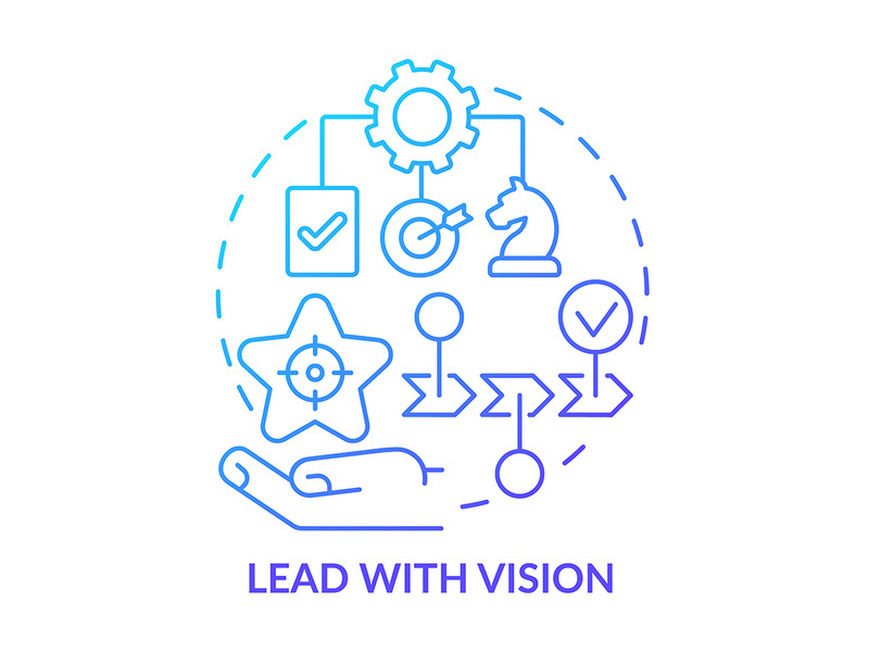 Lead with vision blue gradient concept icon