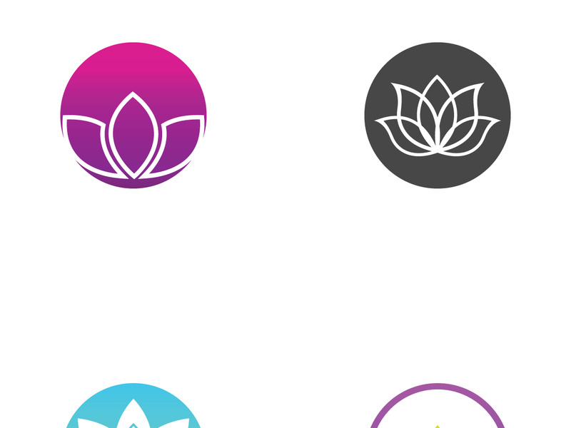 Colorful lotus flower logo design.