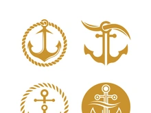 Anchor logo icon boat ship marine navy design vector