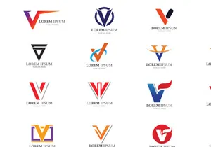V letter initial logo vector