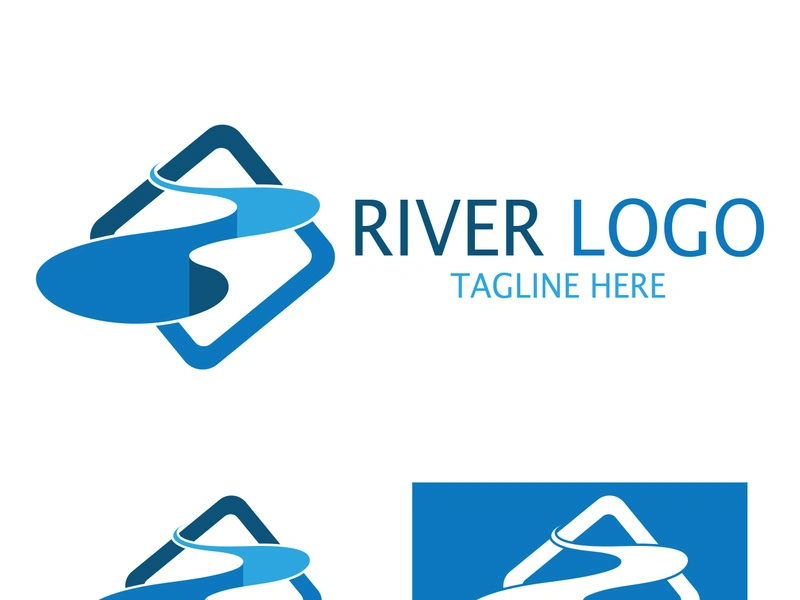 River Logo vector icon illustration design template
