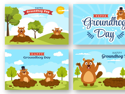 13 Happy Groundhog Day Illustration
