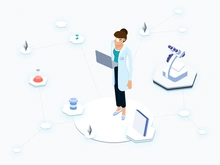 Health Blockchain Platfrom Isometric Graphic 2