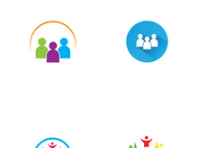 People social community logo design with creative idea