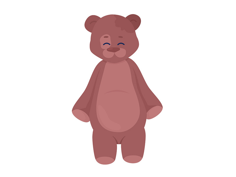 Cute teddy bear semi flat color vector object