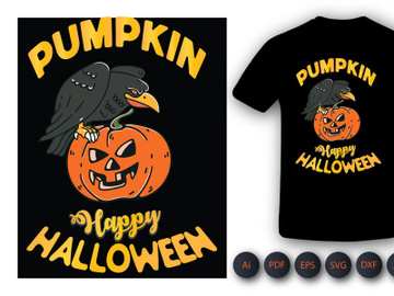 Happy Raven Halloween Tshirt preview picture
