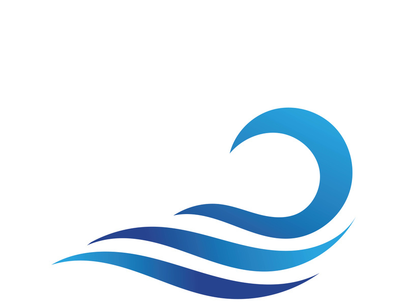 Water wave icon vector template logo