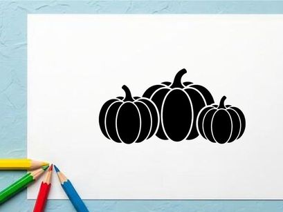 Silhouette of Pumpkins for Autumn Harvest and Halloween Decor