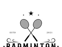 Modern Badminton logo design with Dynamic Shuttlecock and Racket, for championship, sport, sports shop, badminton school, business, company, tournament
