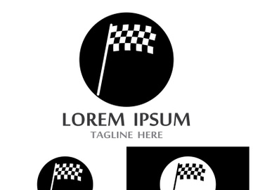 Creative and modern racing flag logo design. preview picture