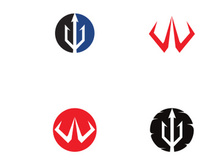 Vector trident logo design template.
