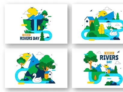 10 World Rivers Day Illustration
