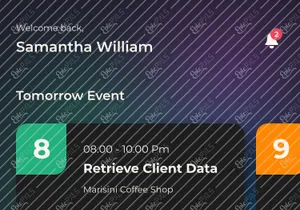 Dark Mode Calendar Design App UI Kit