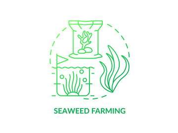 Seaweed farming green gradient concept icon preview picture