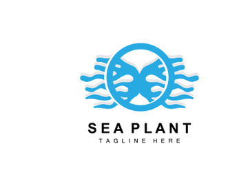 Seaweed Logo, Sea Plants Vector Design, Grocery And Nature Protection preview picture