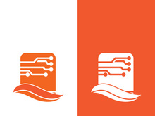 Digital book logo technology vector icon design