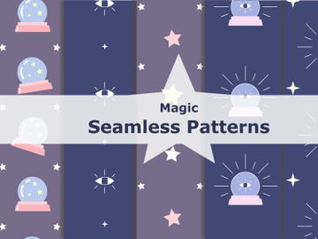 Magic and Boho Seamless Patterns Bundle preview picture