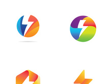Colorful electric lightning logo design.
