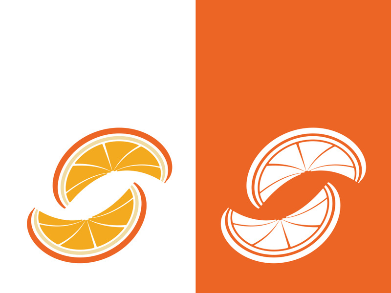 Orange logo design vector icon illustration design